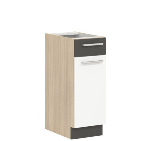 MODENA biely lesk/grafit matný MD12/D30S1, dolná skrinka so zásuvkou v šírke 30 cm