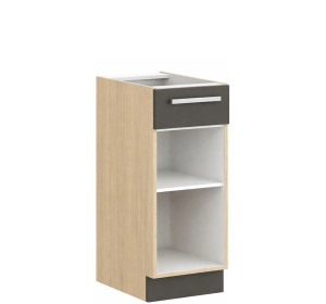 MODENA biely lesk/grafit matný MD12/D30S1, dolná skrinka so zásuvkou v šírke 30 cm