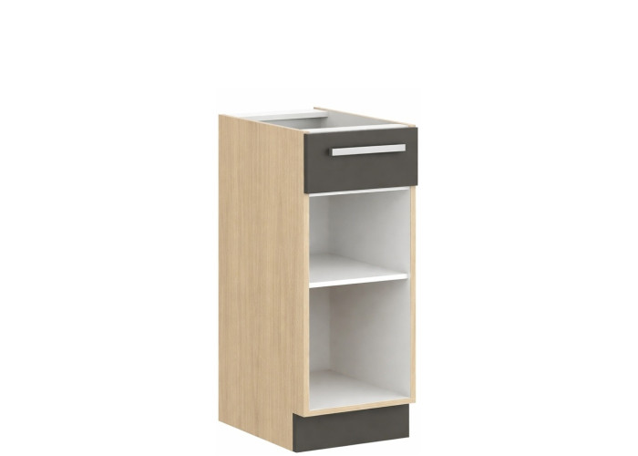 MODENA biely lesk/grafit matný MD12/D30S1, dolná skrinka so zásuvkou v šírke 30 cm