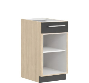 MODENA biely lesk/grafit matný MD13/D40S1, dolná skrinka so zásuvkou v šírke 40 cm