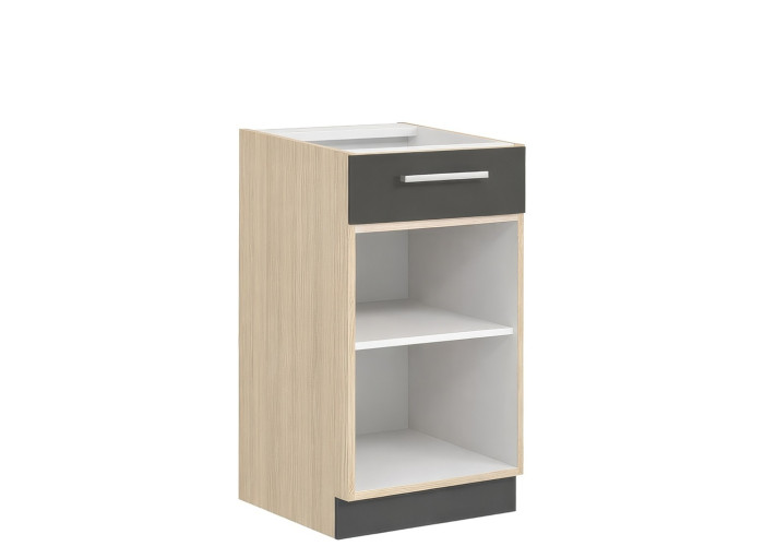 MODENA biely lesk/grafit matný MD15/D50S1, dolná skrinka so zásuvkou v šírke 50 cm