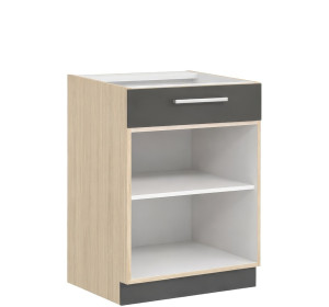 MODENA biely lesk/grafit matný MD16/D60S1, dolná skrinka so zásuvkou v šírke 60 cm