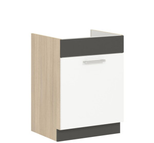 MODENA biely lesk/grafit matný MD18/D60Z, dolná drezová skrinka v šírke 60 cm