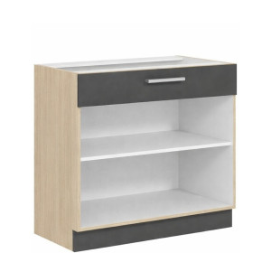 MODENA biely lesk/grafit matný MD20/D80S1, dolná skrinka so zásuvkou v šírke 80 cm