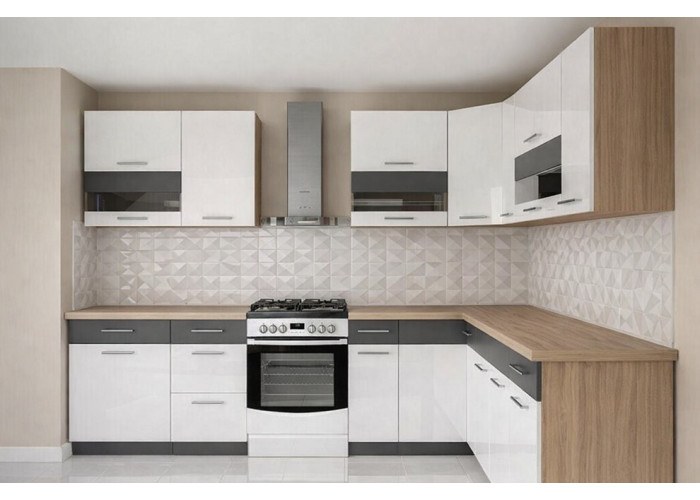 MODENA biely lesk/grafit matný MD03/G40, horná skrinka v šírke 40 cm