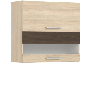 MODENA rijeka svetlá MD09/G80W, horná výklopná skrinka so sklom v šírke 80 cm