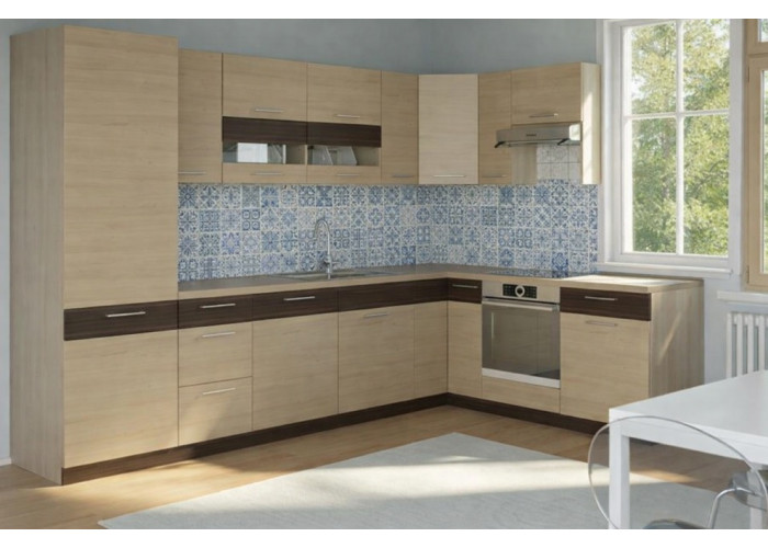 MODENA rijeka svetlá MD10/G60NW, horná rohová skrinka v šírke 60x60 cm