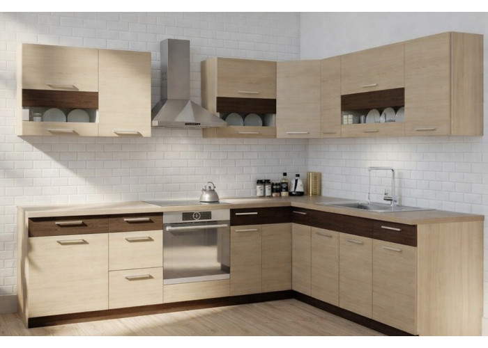 MODENA rijeka svetlá MD10/G60NW, horná rohová skrinka v šírke 60x60 cm