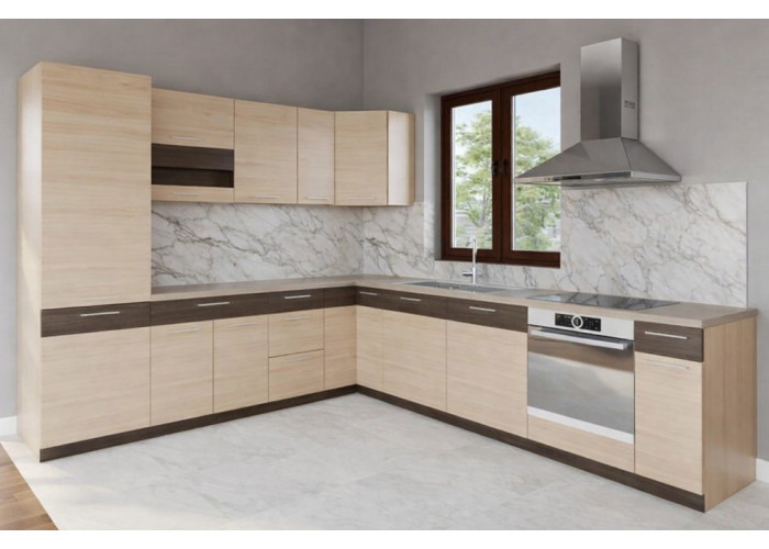 MODENA rijeka svetlá MD10/G60NW, horná rohová skrinka v šírke 60x60 cm