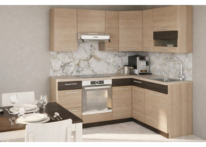 MODENA rijeka svetlá MD10/G60NW, horná rohová skrinka v šírke 60x60 cm