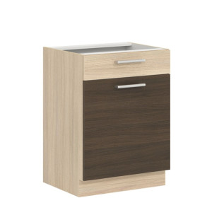 MODENA rijeka tmavá MD16/D60S1, dolná skrinka so zásuvkou v šírke 60 cm