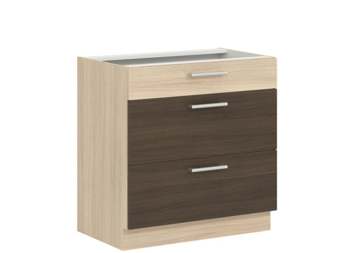 MODENA rijeka tmavá MD28/D80S3, dolná skrinka so zásuvkami v šírke 80 cm MODENA rijeka tmavá MD28/D80S3, dolná skrinka so zásuvkami v šírke 80 cm