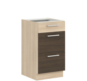 MODENA rijeka tmavá MD14/D45S3, dolná skrinka so zásuvkami v šírke 45 cm