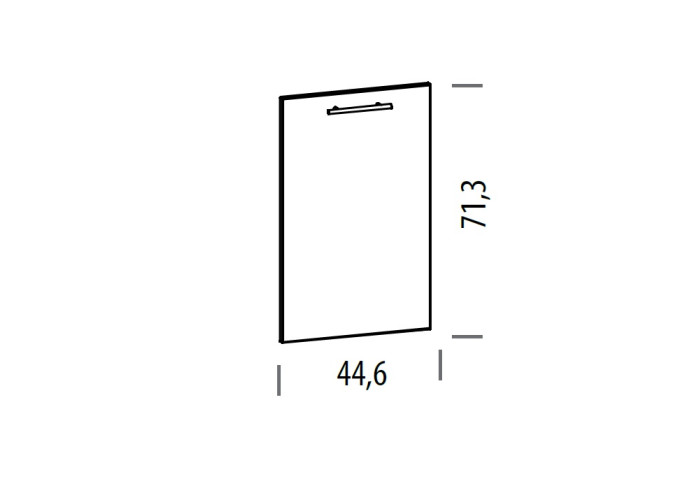 TIFFANY biely lesk T28, dvierka na umývačku riadu v šírke 45 a výške 72 cm