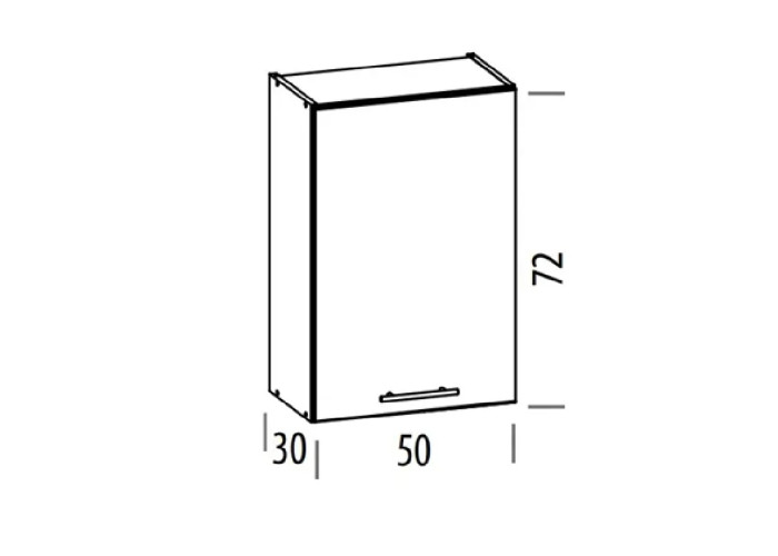TIFFANY biely lesk T05/G50, horná skrinka v šírke 50 cm