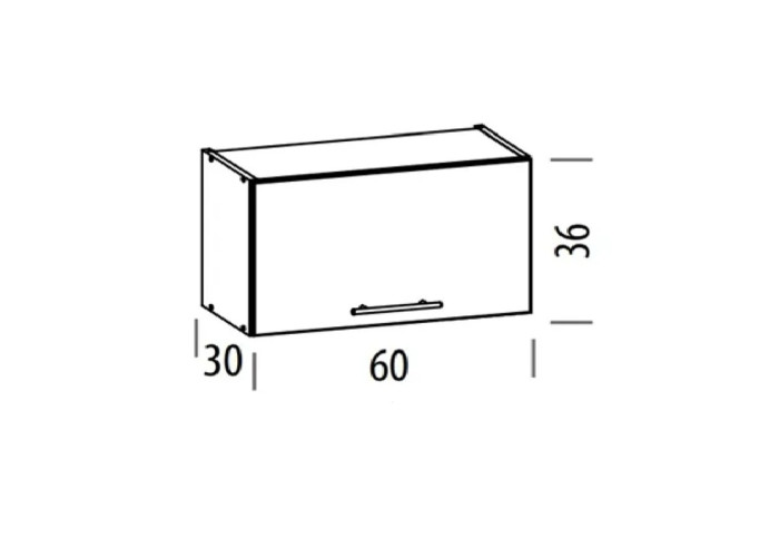 TIFFANY biely lesk T07/G60o, horná výklopná skrinka v šírke 60 cm