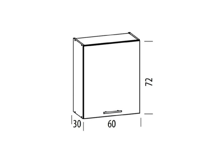 TIFFANY biely lesk T08/G60, horná skrinka v šírke 60 cm