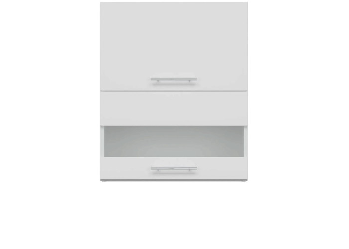 TIFFANY biely lesk T09/G60W, horná výklopná skrinka so sklom v šírke 60 cm