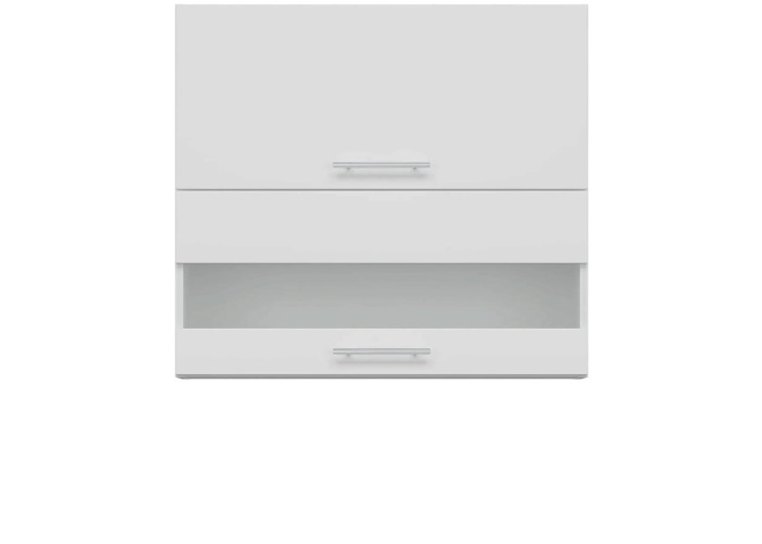 TIFFANY biely lesk T10/G80W, horná výklopná skrinka so sklom v šírke 80 cm