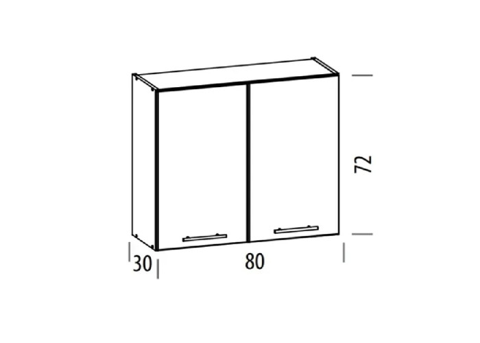 TIFFANY biely lesk T11/G80, horná skrinka v šírke 80 cm