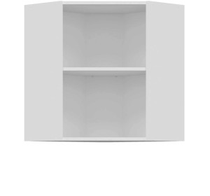 TIFFANY biely lesk T12/G60NW, horná rohová skrinka v šírke 60x60 cm