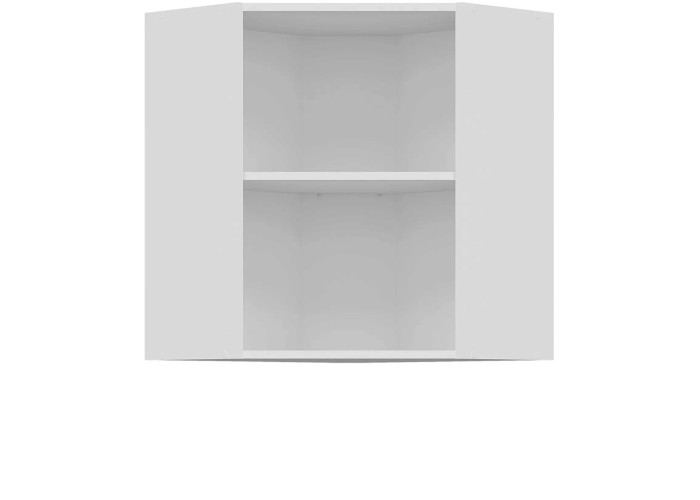 TIFFANY biely lesk T12/G60NW, horná rohová skrinka v šírke 60x60 cm