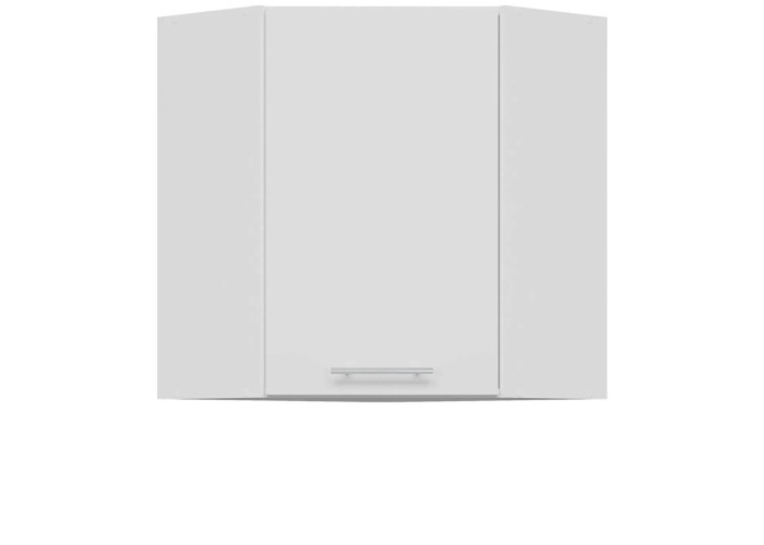 TIFFANY biely lesk T12/G60NW, horná rohová skrinka v šírke 60x60 cm