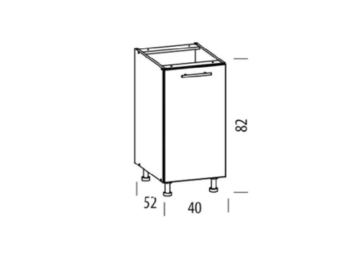 TIFFANY biely lesk T15/D40, dolná skrinka v šírke 40 cm