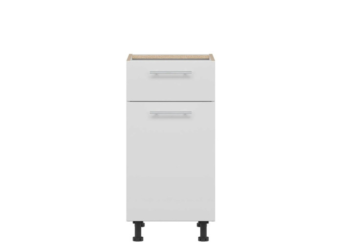 TIFFANY biely lesk T16/D40S1, dolná skrinka so zásuvkou v šírke 40 cm