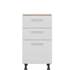 TIFFANY biely lesk T17/D45S3, dolná zásuvková skrinka v šírke 45 cm