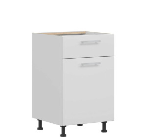 TIFFANY biely lesk T18/D50S1, dolná skrinka so zásuvkou v šírke 50 cm