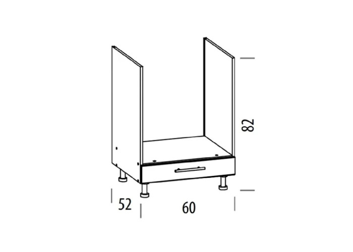 TIFFANY biely lesk T21/D60P, dolná skrinka na vstavanú rúru v šírke 60 cm