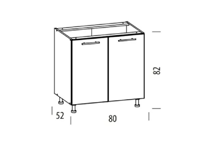 TIFFANY biely lesk T22/D80, dolná skrinka v šírke 80 cm