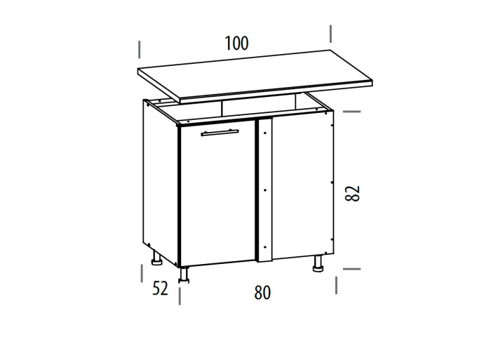 TIFFANY biely lesk T25/DNLP, dolná skrinka do rohu v rozmere 100 x 60 cm