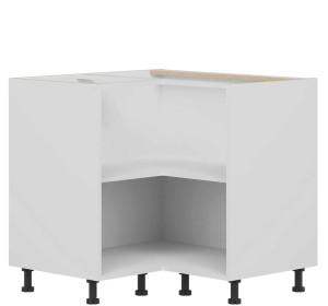 TIFFANY biely lesk T26/D90NW, dolná rohová skrinka v rozmere 90 x 90 cm