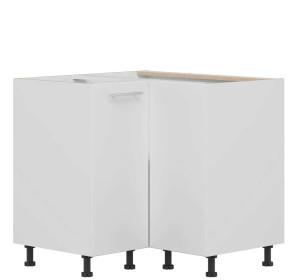TIFFANY biely lesk T26/D90NW, dolná rohová skrinka v rozmere 90 x 90 cm