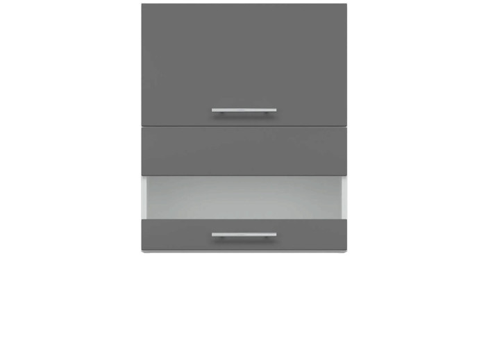 TIFFANY sivý lesk T09/G60W, horná výklopná skrinka so sklom v šírke 60 cm