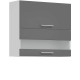 TIFFANY sivý lesk T10/G80W, horná výklopná skrinka so sklom v šírke 80 cm