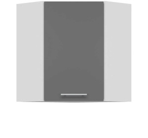 TIFFANY sivý lesk T12/G60NW, horná rohová skrinka v šírke 60x60 cm