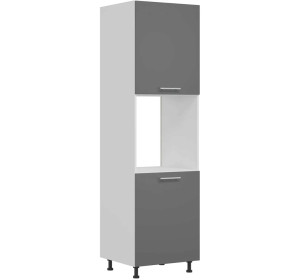 TIFFANY sivý lesk T27/D60SP, vysoká skrinka na vstavanú rúru v šírke 60 cm