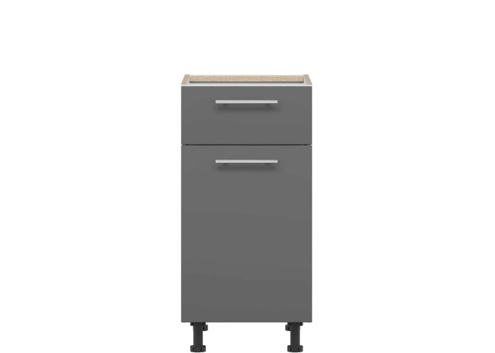 TIFFANY sivý lesk T16/D40S1, dolná skrinka so zásuvkou v šírke 40 cm