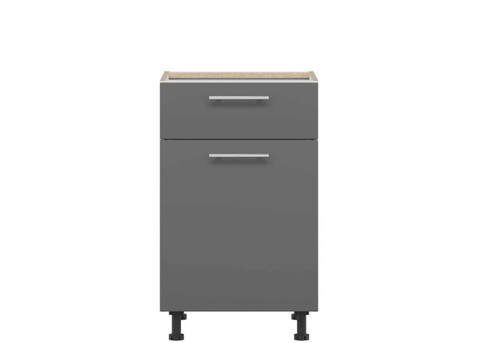 TIFFANY sivý lesk T18/D50S1, dolná skrinka so zásuvkou v šírke 50 cm