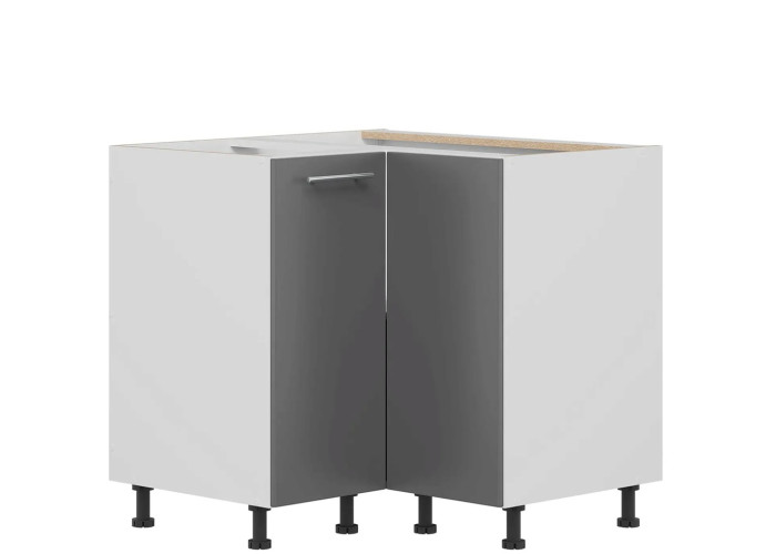 TIFFANY sivý lesk T26/D90NW, dolná rohová skrinka v rozmere 90 x 90 cm