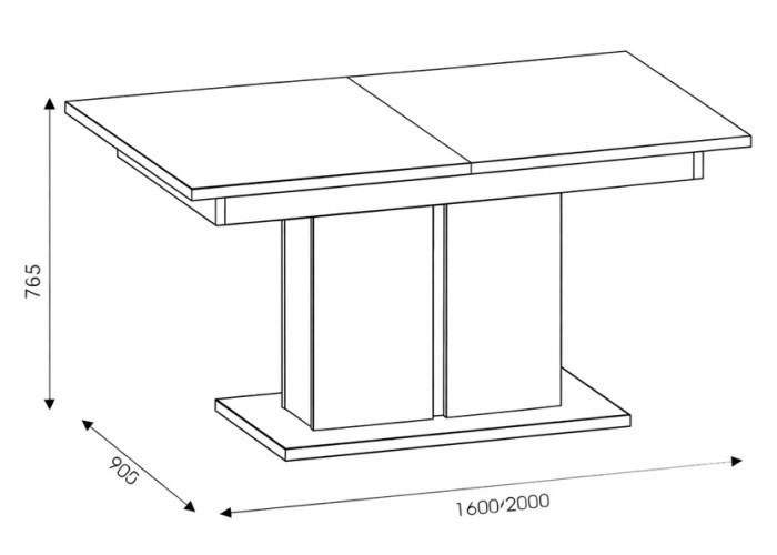 LUXOR ST02 rozkladací jedálenský stôl