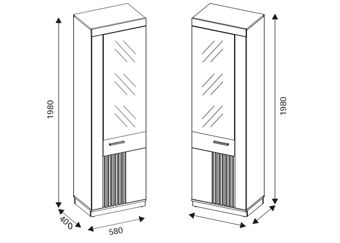 MATI MI14 skriňa do predsiene so zrkadlom