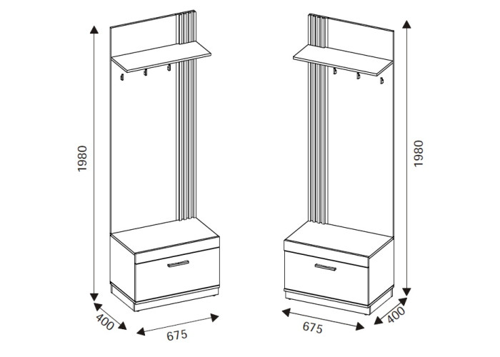 MATI MI15 vešiakový panel s botníkom