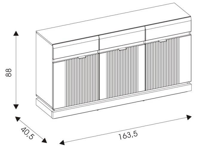 MILTON antracit ML03 komoda