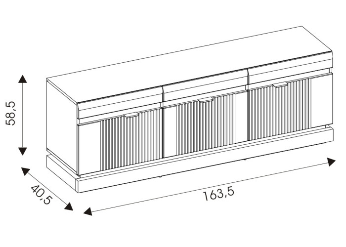 MILTON antracit ML01, skrinka pod TV