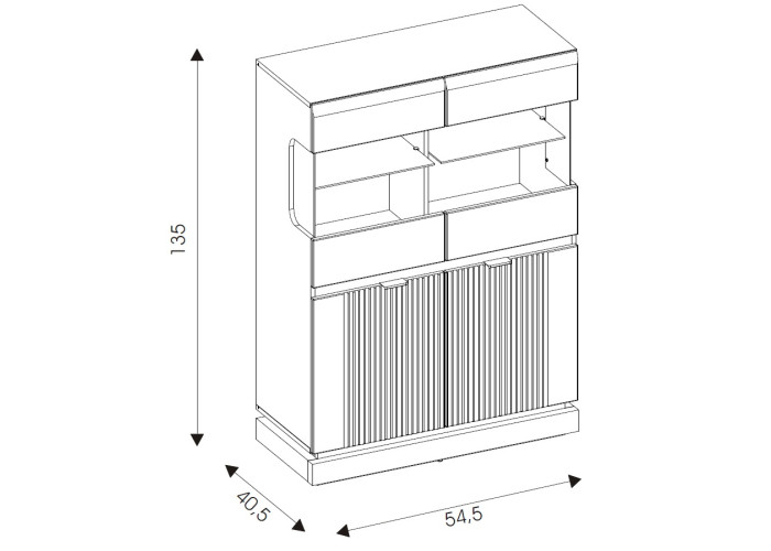 MILTON antracit ML04 vitrína
