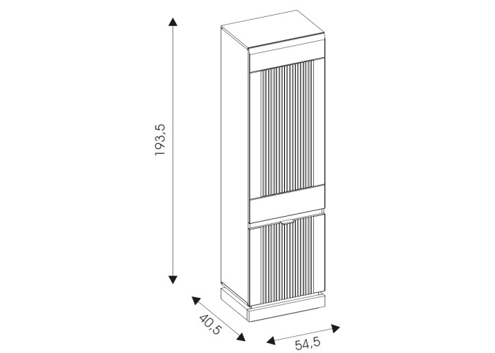 MILTON antracit ML07 policová skriňa